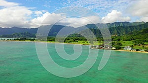 Aerial Shoot, Hawaii, Island Oahu, Kualoa Ranch, Kualoa Point, Pacific Ocean, Kualoa Regional Park