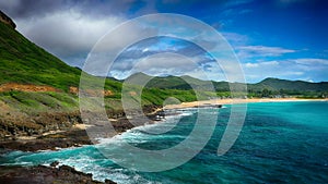 Aerial Shoot, Hawaii, Island Oahu, Pacific Ocean, Kahauloa Cove, Maunalua Bay, Hanauma Bay, Honolulu