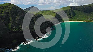Aerial Shoot, Island Oahu, Hawaii, Waimanalo Bay, Pacific Ocean, Makapuu Beach, Makapuu Point