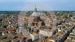 Aerial shooting with drone on Pavia