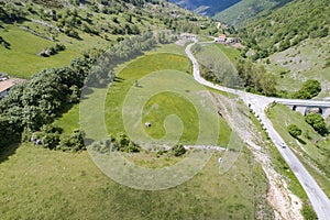 Aerial shooting of a mountain road.