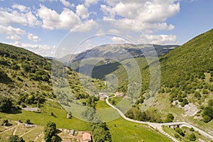 Aerial shooting of a mountain road.