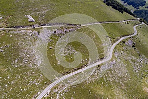 Aerial shooting of a mountain road.