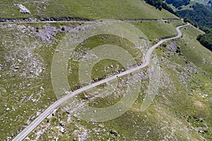 Aerial shooting of a mountain road.