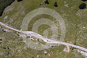 Aerial shooting of a mountain road.