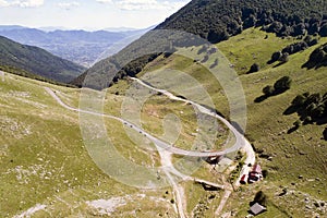 Aerial shooting of a mountain road.