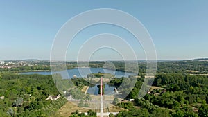 Aerial shooting of the twelve white columns de Saint-Christophe