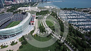 Aerial shoreline view of Lake Michigan in Chicago, Illinois