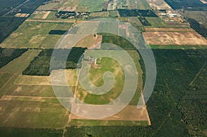 Aerial shot of agriculture fields