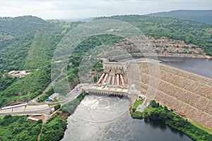 Aerial shot of the Akosombo dam