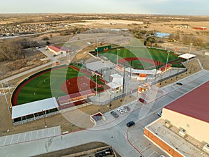 Aerial shot of the Albuquerque Regional Sports Complex baseball field in New Mexico.