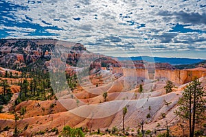 Aerial shot of beautiful Boat Mesa in the Bryce Canyon National Park, Colorado, USA