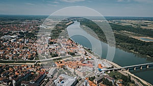 Aerial shot from a beautiful city Rijeka, Croatia