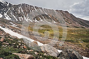 Aerial shot of beautiful Mountain Lake