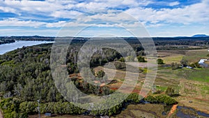 Aerial shot of Blackman Point in Port Macquarie, New South Wales, Australia