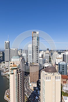 Aerial shot of Brisbane skylines