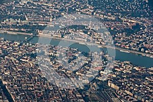 Aerial shot of Budapest