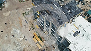 Aerial Shot of the Building in the Process of Construction.