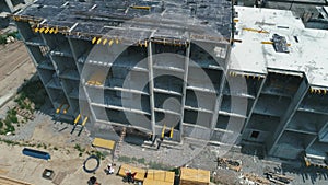 Aerial Shot of the Building in the Process of Construction.