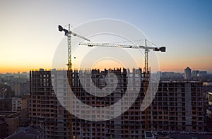 Aerial Shot of the Building in the Process of Construction