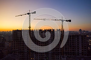 Aerial Shot of the Building in the Process of Construction