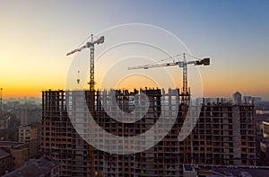 Aerial Shot of the Building in the Process of Construction