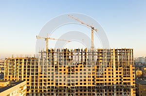 Aerial Shot of the Building in the Process of Construction