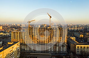 Aerial Shot of the Building in the Process of Construction