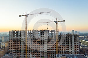 Aerial Shot of the Building in the Process of Construction