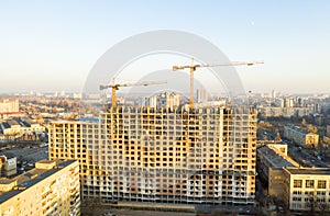 Aerial Shot of the Building in the Process of Construction