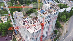 Aerial Shot of the Building in the Process of Construction.