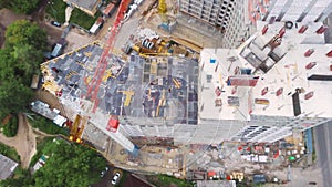 Aerial Shot of the Building in the Process of Construction.