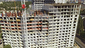 Aerial Shot of the Building in the Process of Construction.