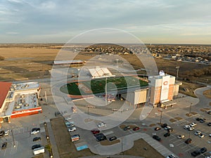 Aerial shot of the Bulldog bowl stadium in Artesia, New Mexico, United States. photo