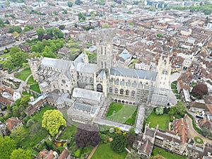 aerial shot of the Canterbury Cathedral photo