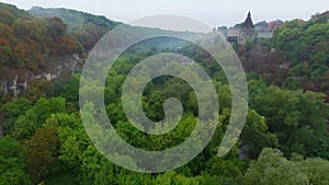 Aerial shot of canyon Kamenec-Podolskiy