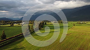 Aerial shot of the Chilliwack countryside