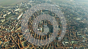 Aerial shot of the city of Alessandria, Italy