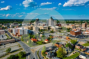 Aerial shot of the city of Greensboro, in North Carolina during daylight photo