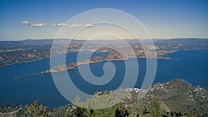 Aerial shot of Clear lake in California