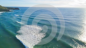 Aerial shot of coast line around Noosa in the Sunshine coast