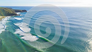 Aerial shot of coast line around Noosa in the Sunshine coast