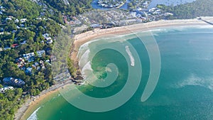 Aerial shot of coast line around Noosa in the Sunshine coast