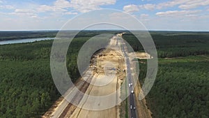 Aerial Shot Construction Of A New Highway