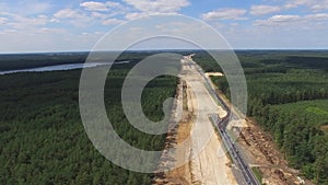 Aerial Shot Construction Of A New Highway