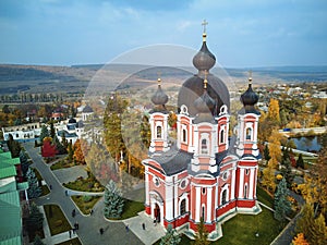 Aerial shot of Curchi Monastery at daylight photo