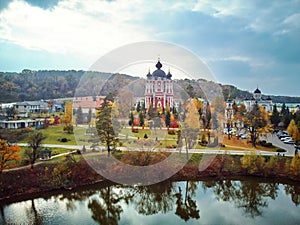 Aerial shot of Curchi Monastery at daylight photo