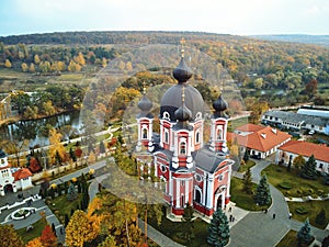 Aerial shot of Curchi Monastery at daylight photo