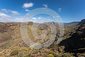 Aerial shot of Degollada de las Yeguas, Gran Canaria