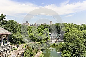 Aerial shot of Delacorte Theater in Central Park